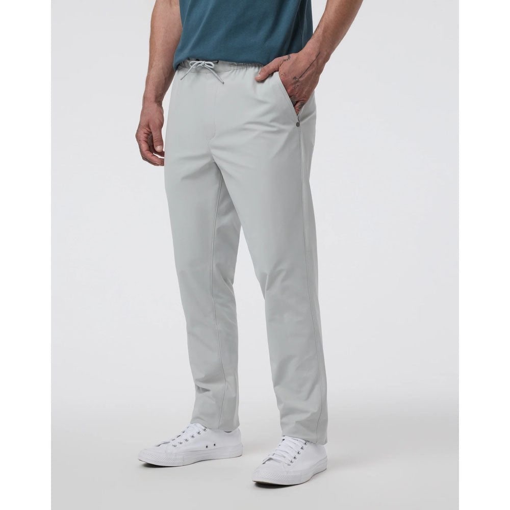 Vuori Meta Elastic Waist Pant Mens XS Light Gray Slim Tapered Stretch Trousers